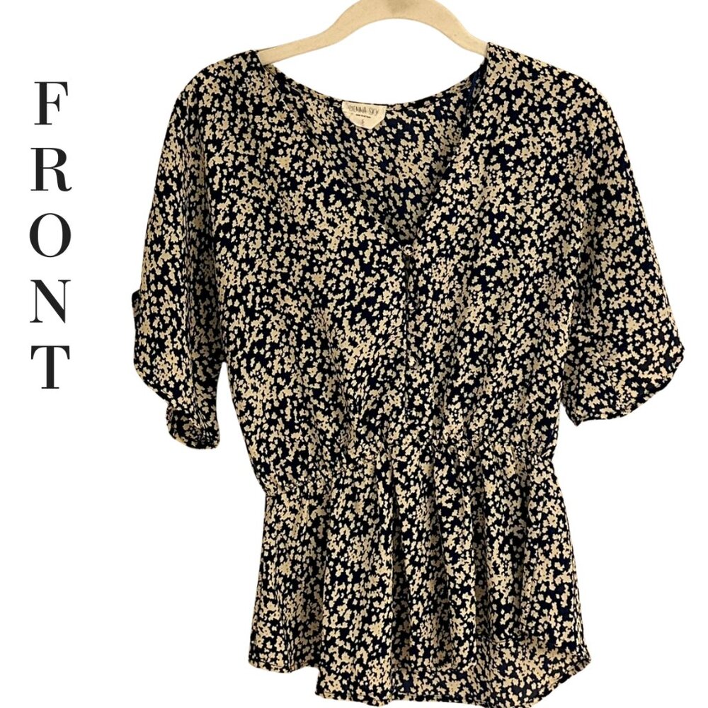 Sienna Sky Floral V-Neck Blouse Small